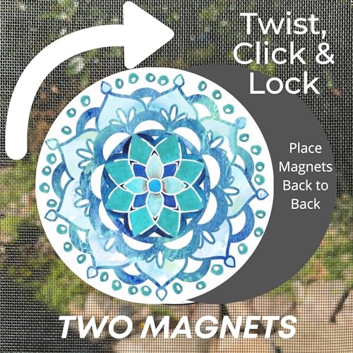 Robbins Aria Screen Door Magnets Double Sided – Keep People, Kids, and Dogs from Running into The Screen Door - Robbins Aria Blue Mandala - Image 4