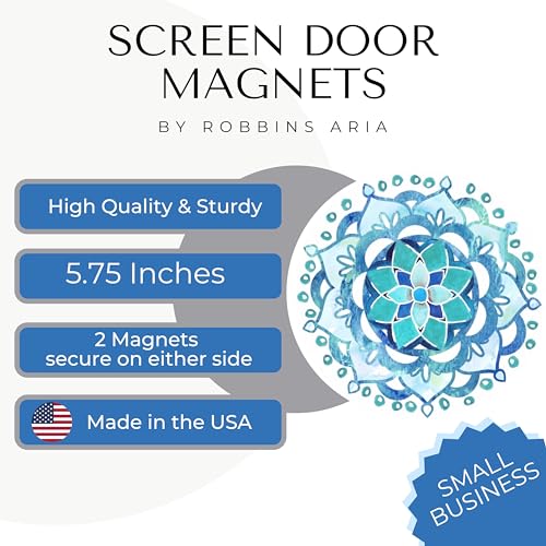 Robbins Aria Screen Door Magnets Double Sided – Keep People, Kids, and Dogs from Running into The Screen Door - Robbins Aria Blue Mandala - Image 5