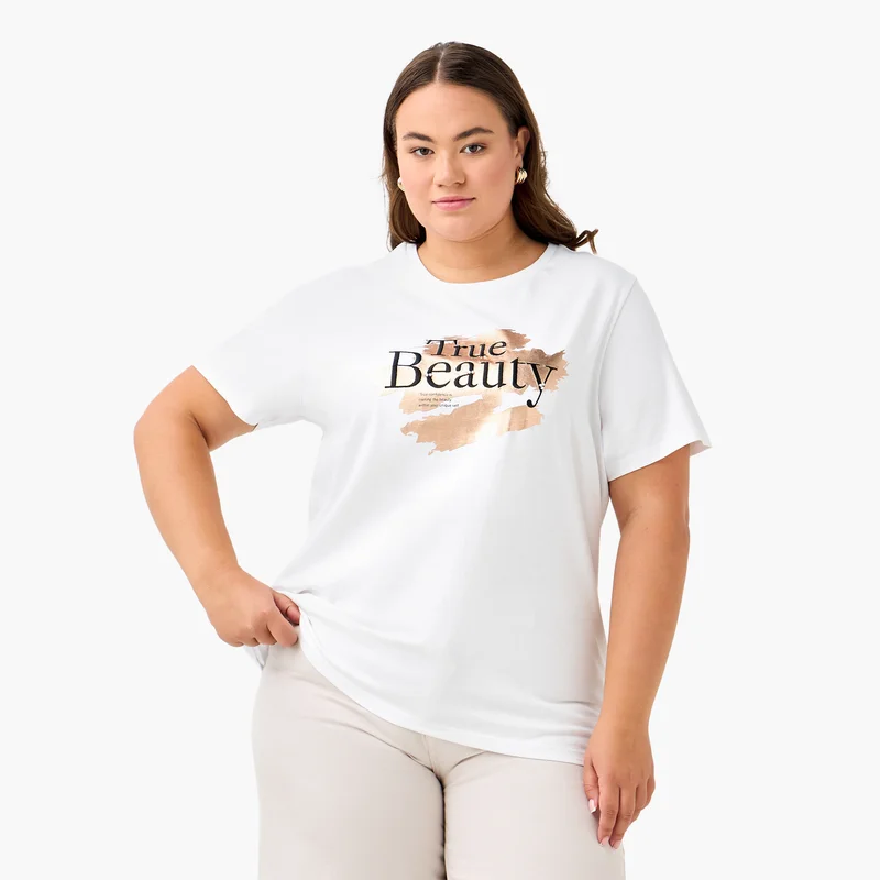  أولا بوبكن Plus Size Ulla Popken Printed T-shirt