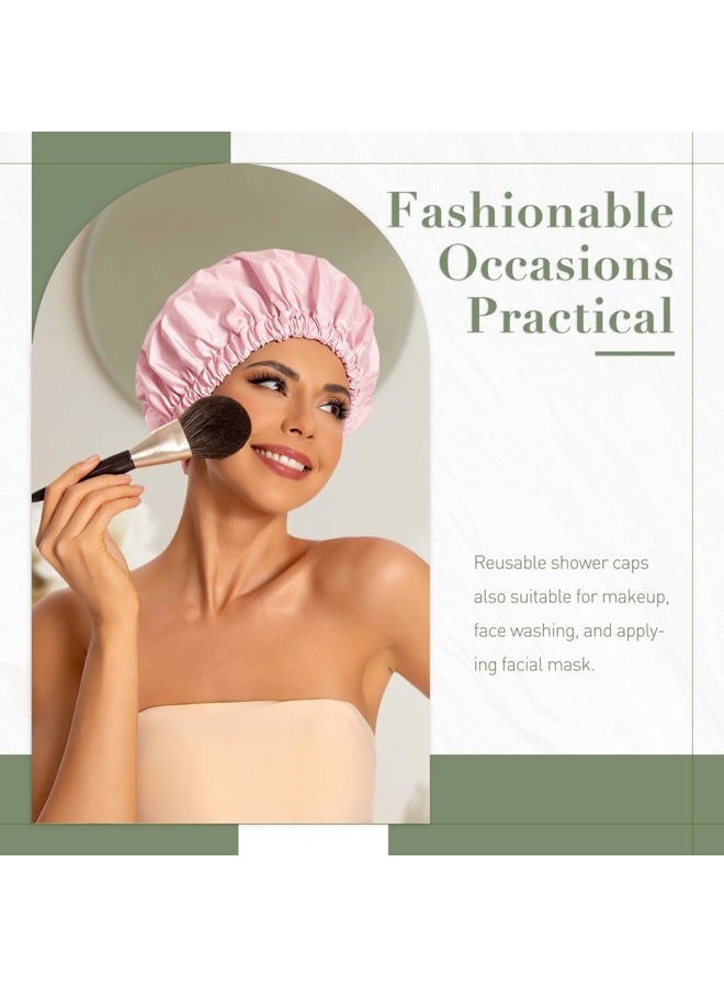 Edoneery Shower Caps For Women Reusable Waterproof - Image 2