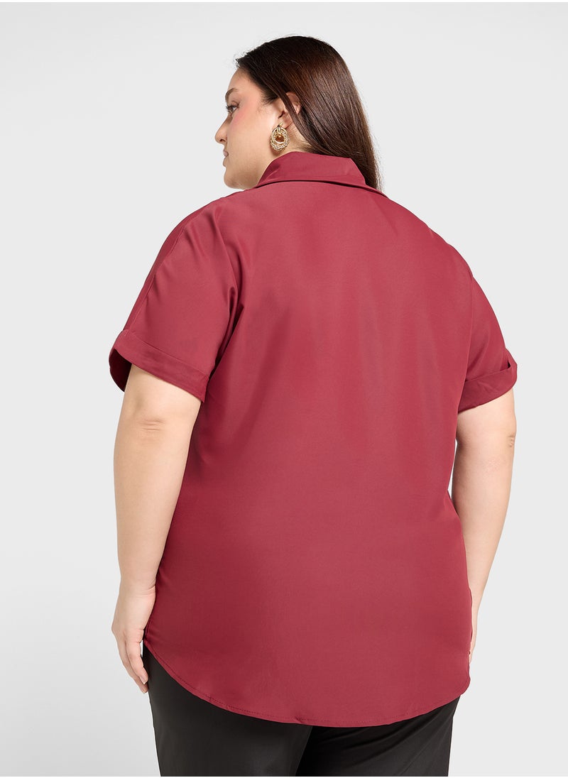 Ginger Plus Polo Neck Casual Top  - Image 2