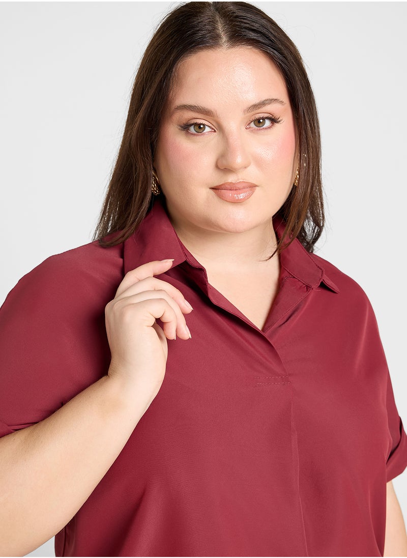 Ginger Plus Polo Neck Casual Top  - Image 3