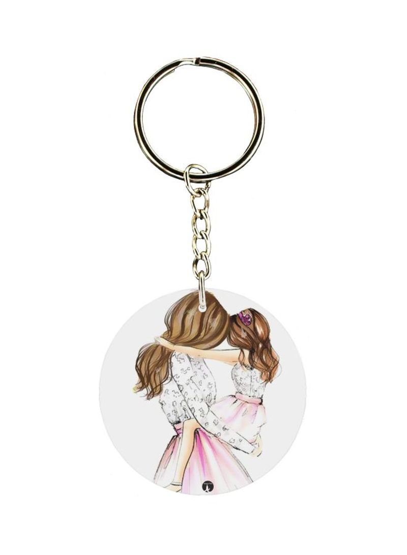 RKN Mother And Daughter Printed Keychain