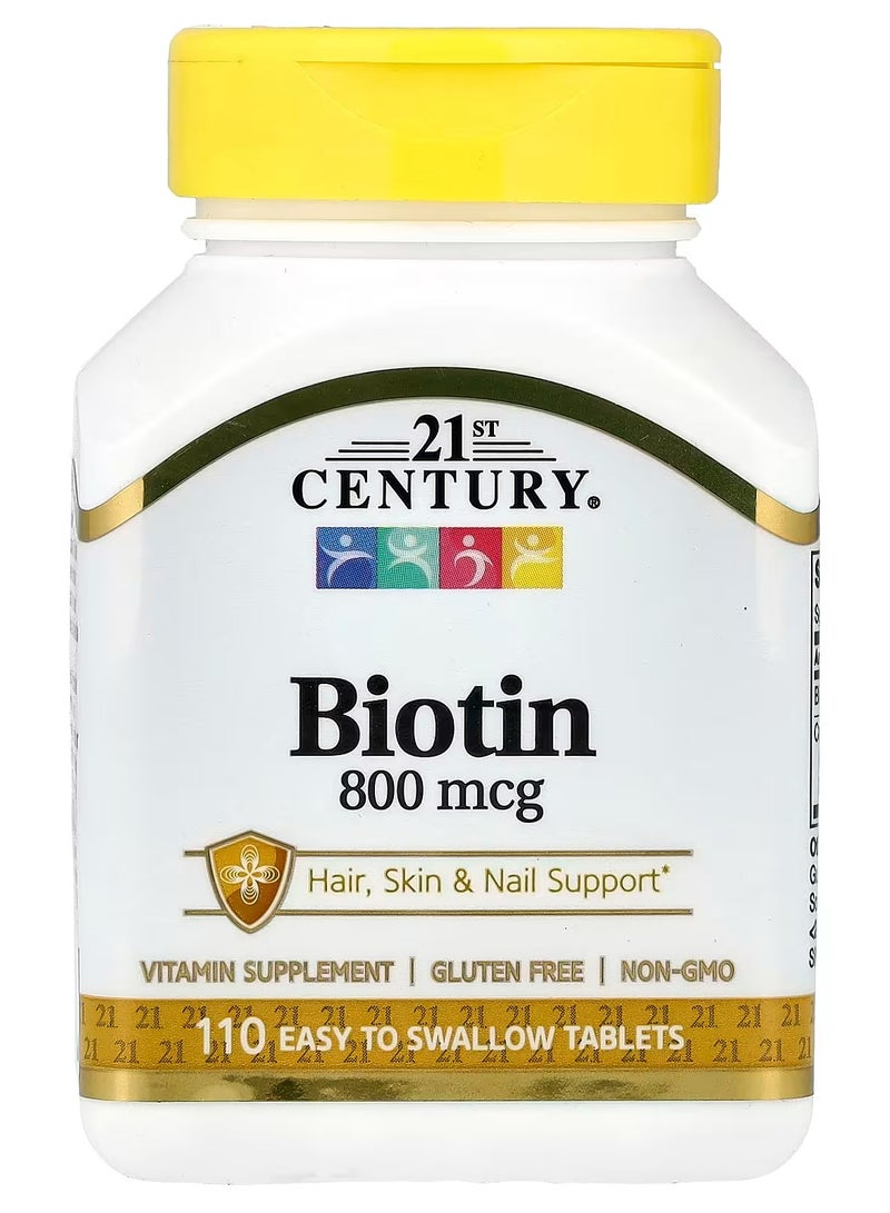 21st Century Biotin, 800 mcg 110 Easy Swallow Tablets - Image 1