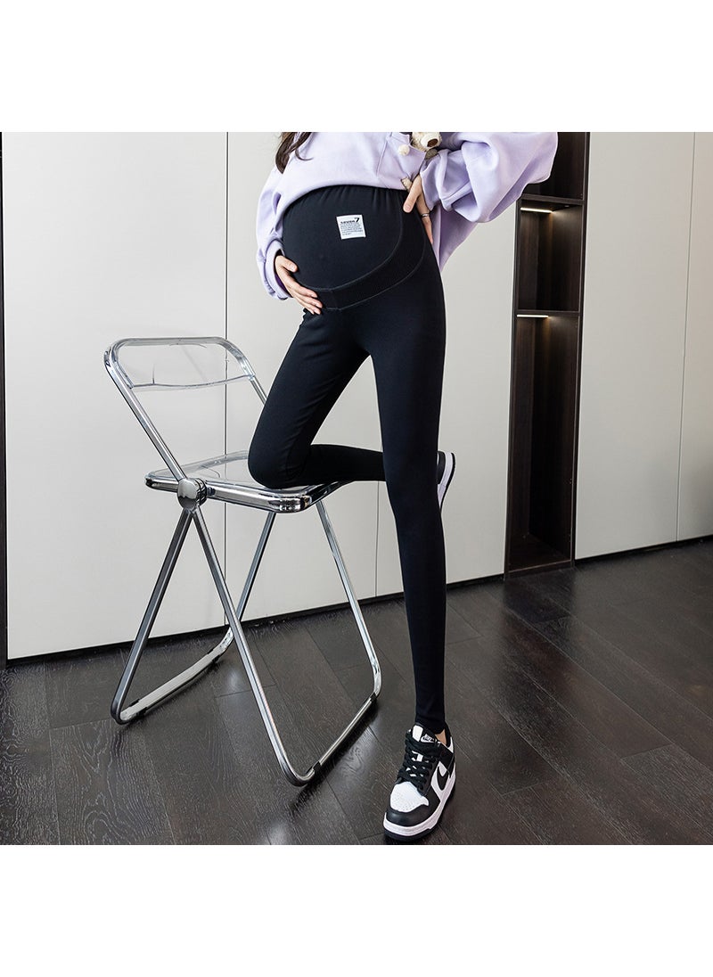 Generic Thickened Fleece Cotton Maternity Pants black regular 