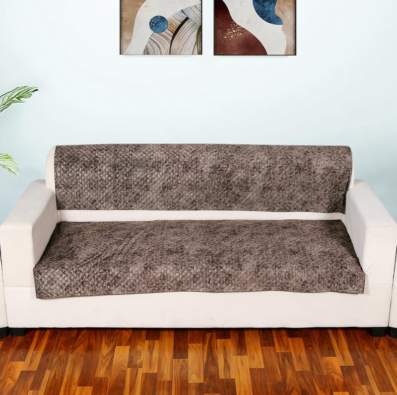 FABANE Velvet Printed Sofa Seat Cover For 3 Seater With Heavy Antiskid Backing & Easily Machine Washable Sofa Seat Runner For Couch Or Home Living Area-(27 X72 Inches-2 Piece) - Image 1