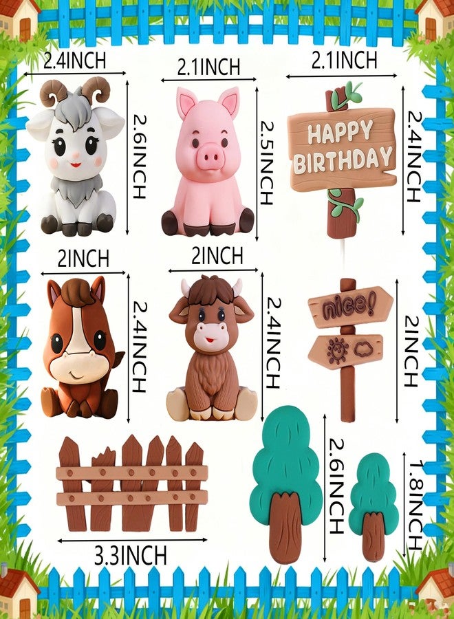 Tyotrbs Farm Animal Cake Toppers, Farm Birthday Party Supplies Decoration with Pig Horse Cow Sheep for Farm Animal Baby Shower Birthday Party Decorations - Image 3