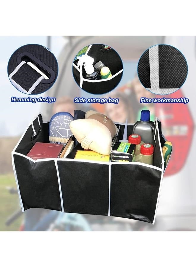 yongsheng Car Boot Compartmental Organizer 50x32.5 cm-Car Trunk Organizer, Portable Foldable Waterproof Auto Storage Bag with 3 Compartments, Collapsible Cargo Trunk Groceries Organizer, Car Accessories Universal for SUV, Truck, Van, Sedan  - Image 5