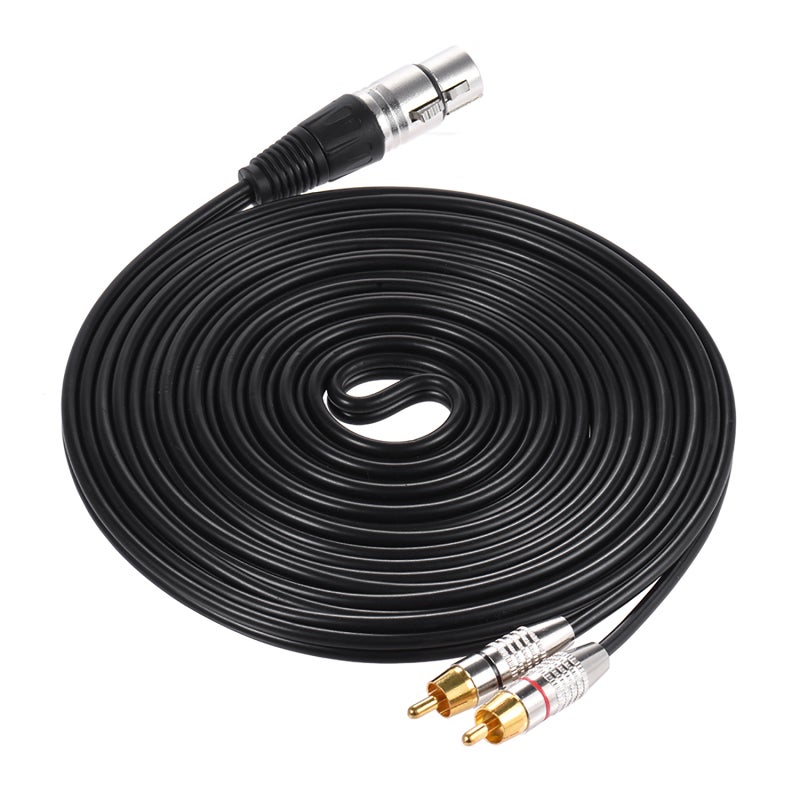 كابل صوت XLR إلى RCA بطول 5 أمتار، سلك نحاسي خالٍ من الأكسجين (OFC)، قابس معدني متين - نقل صوت نقي لأنظمة الصوت الاحترافية - Image 2
