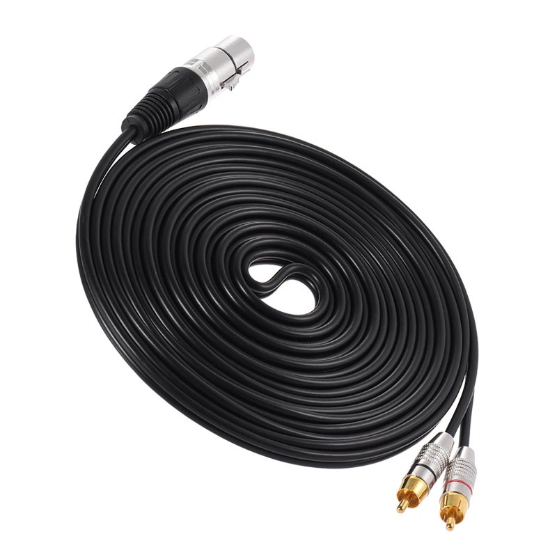 كابل صوت XLR إلى RCA بطول 5 أمتار، سلك نحاسي خالٍ من الأكسجين (OFC)، قابس معدني متين - نقل صوت نقي لأنظمة الصوت الاحترافية - Image 4