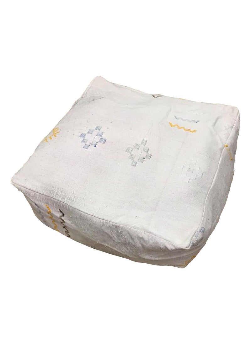 Generic - Moroccan floor pillow, White Wool Pillow - Image 1