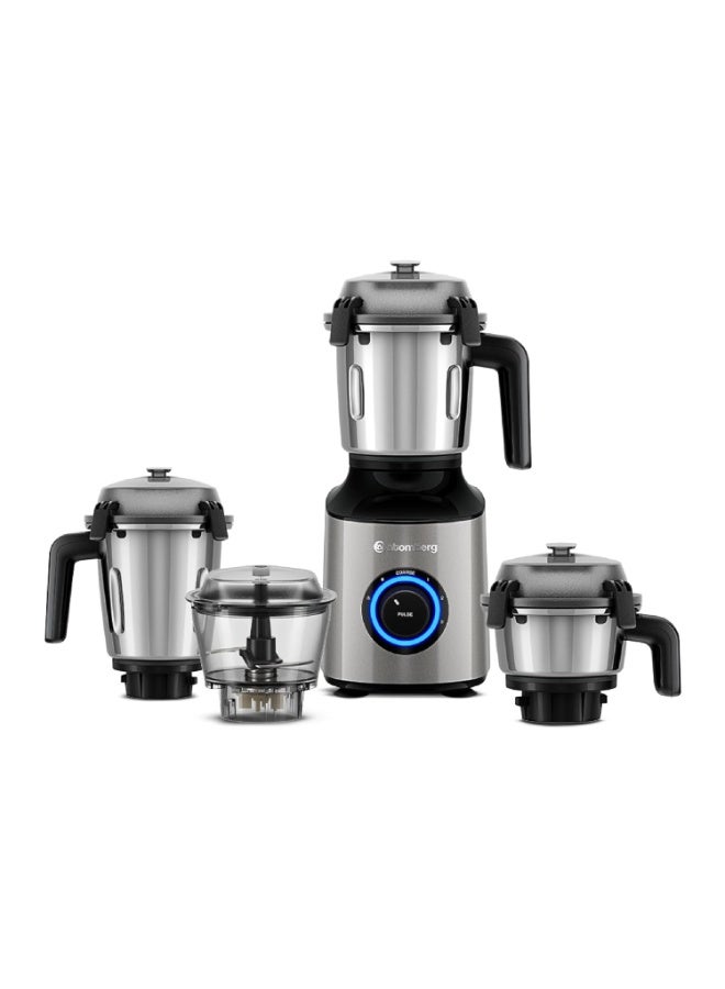 Atomberg Zenova Mixer Grinder | Unique Coarse Mode for Silbatta-like Texture | Intelligent BLDC Motor | Safety Features | 4 Jars including Chopper | Hands-Free Operation (Sand Grey) - Image 1