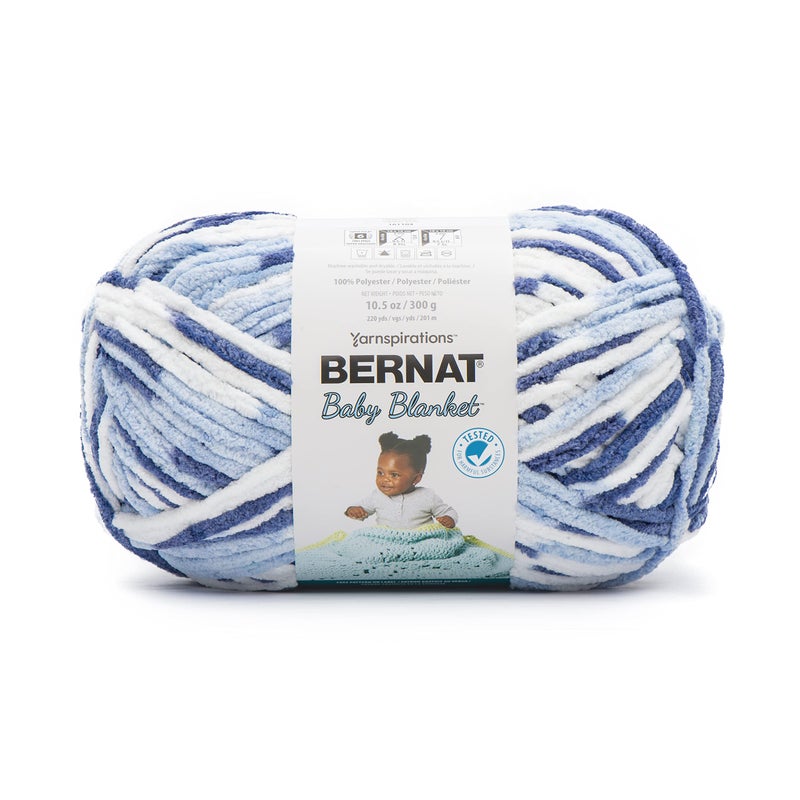 Bernat BABY BLANKET BB Blue Dreams Yarn 1 Pack of 105oz300g Polyester 6 Super Bulky 220 Yards KnittingCrochet