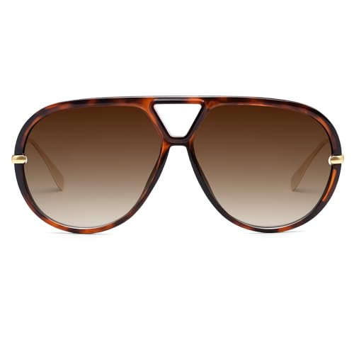 VANLINKER Trendy Polarized Aviator Sunglasses for Women Men Retro Oversized Round Sunglasses Vintage Side Shield Shades VL9798 - Image 1