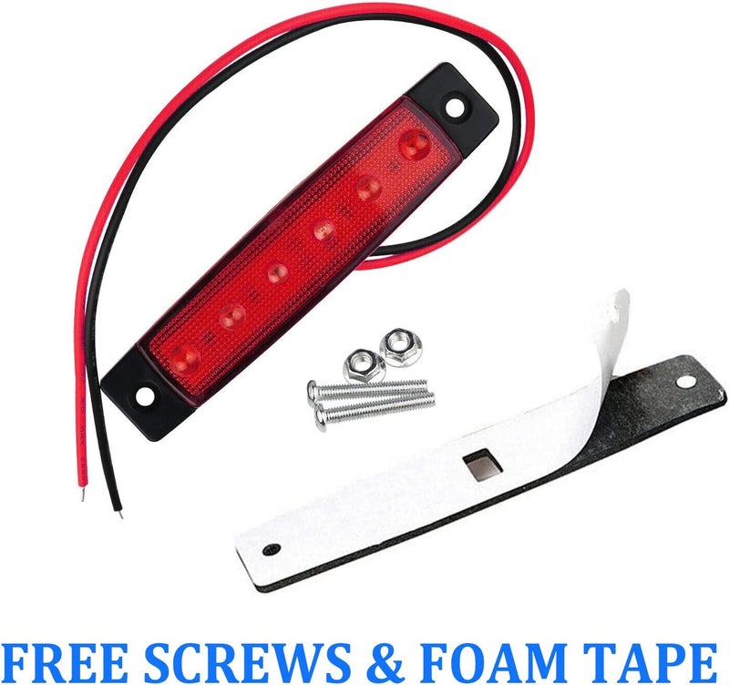 FXC 10x 6 LED Red Clearence Truck Bus Trailer Side Marker Indicators Light Tail Taillight Brake Stop Lamp 12V - Image 4