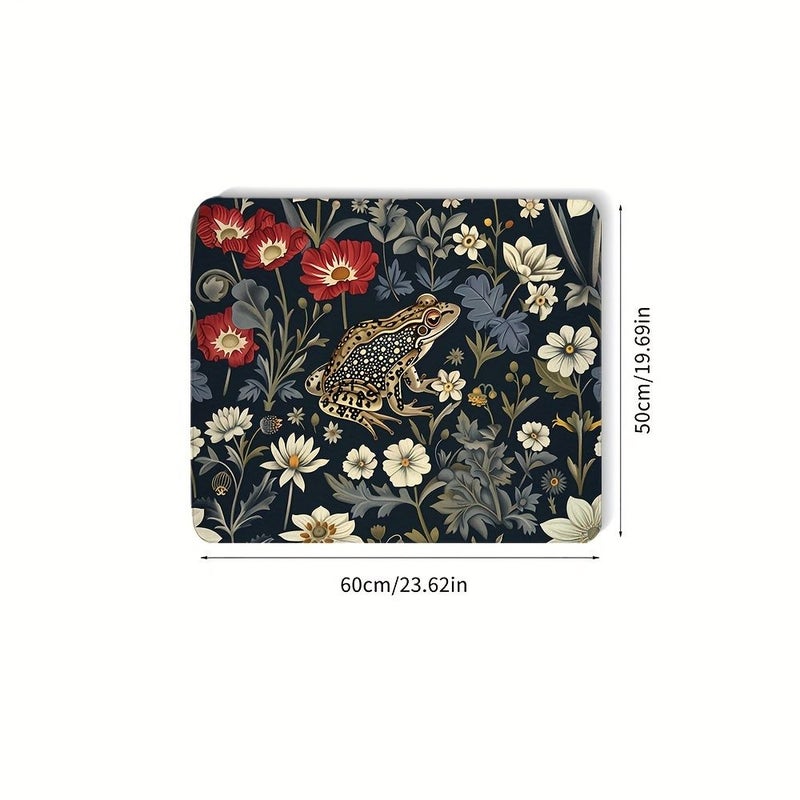 1pc Frog Plant Flower William Morris Washing Machine Dust Cover Mat Countertop Absorbent Mat Refrigerator Absorbent Mat Microwave Dust Cover Mat Dishwasher Drying Mat Washstand Coaster 23 62 By 19 69 Inch - Image 3