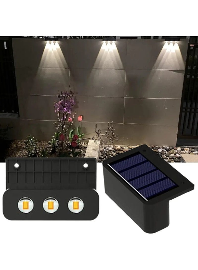 4PCS Solar Outdoor LED Wall Lights, Auto On/Off Dusk to Dawn Waterproof for Garden, Yard, Deck, Pathway - Image 1