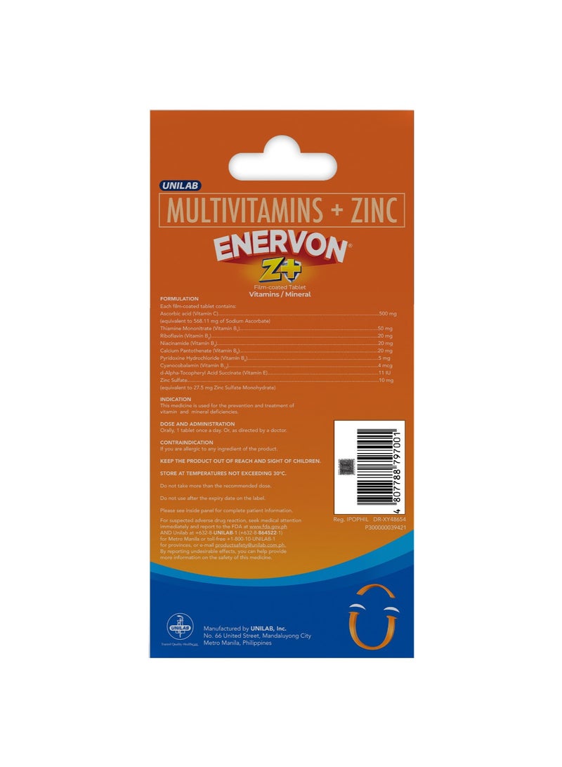 Enervon Z+ Multivitamins+ Zinc 8 Tablets - Image 3