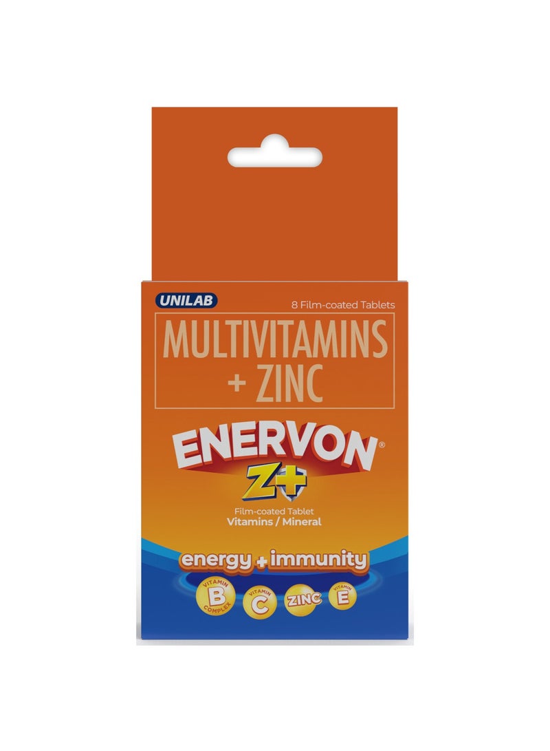 Enervon Z+ Multivitamins+ Zinc 8 Tablets - Image 1