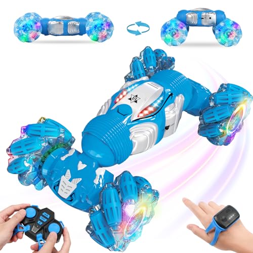 BEMITON Boys Aged 612 Birthday Gift Ideas Gesture Sensing RC Stunt Car Toy for Kids HandControlled 24Ghz Remote Control Twist Cars 4WD AllTerrain OffRoad Vehicle - Image 1