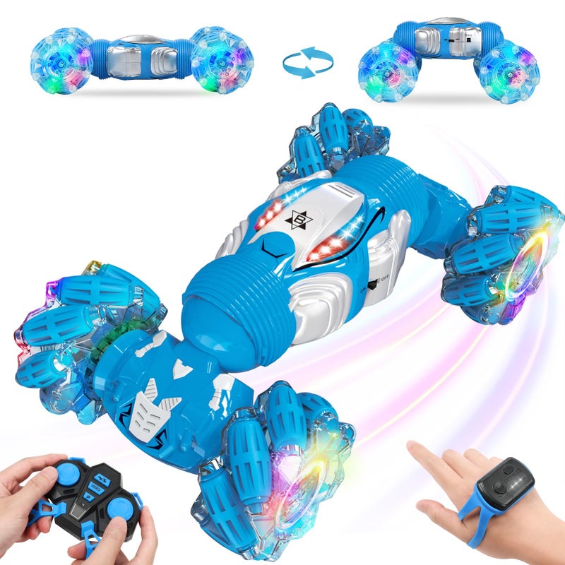 BEMITON Boys Aged 612 Birthday Gift Ideas Gesture Sensing RC Stunt Car Toy for Kids HandControlled 24Ghz Remote Control Twist Cars 4WD AllTerrain OffRoad Vehicle - Image 2