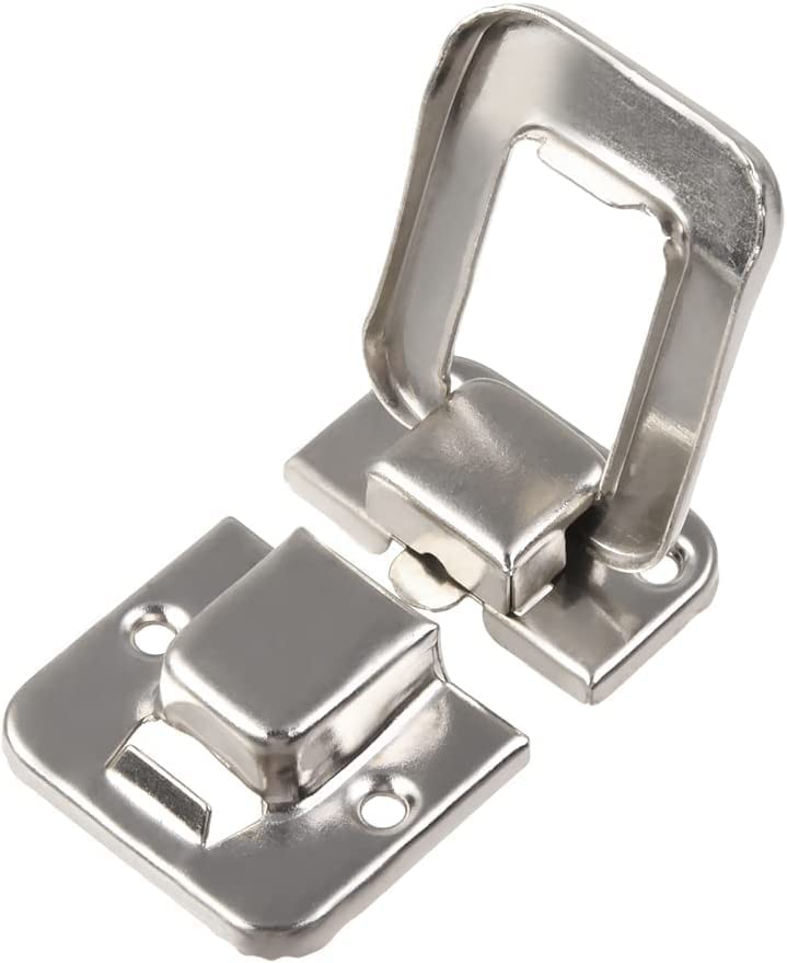 Teclican Silver Toggle Catch Lock 40mm Retro Decorative Hasp w Screws for Suitcase Chest Trunk Latch Clasp with Screws Pack of 5  - Image 1