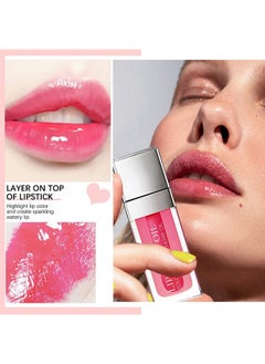 MXNSLWA Plumping Lip Oil, Long Lasting Hydrating Gloss Tinted Balm Nonsticky Revitalizing, Tinting Care Oil For Dry (Cherry)  - Image 4