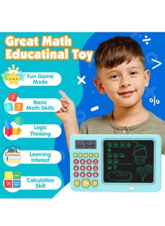 SYOSI SYOSI LCD Writing Tablet Toy for Kids Math Games for Kids 6 7 8, Electronic Math Games Toys for Learning Math, Birthday Gifts for Boys Girls Blue  - Image 4