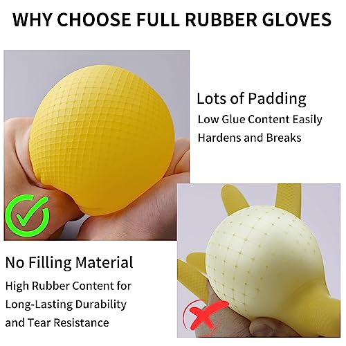 Disfore Rubber Cleaning-Dishwashing Gloves Kitchen-Dish - Thicken Kitchen Gloves for Washing Dishes，Reusable Rubber Glove for Dishwashing，2 Pairs Yellow Beige Medium - Image 3