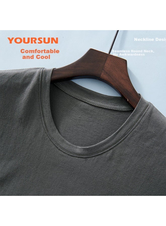 Your Sun Cool And Comfortable 100% Cotton Men's Tank Top Summer Thin Round Neck Sleeveless Undershirt Wide Shoulder T-shirt Pack Of 2 - Image 5
