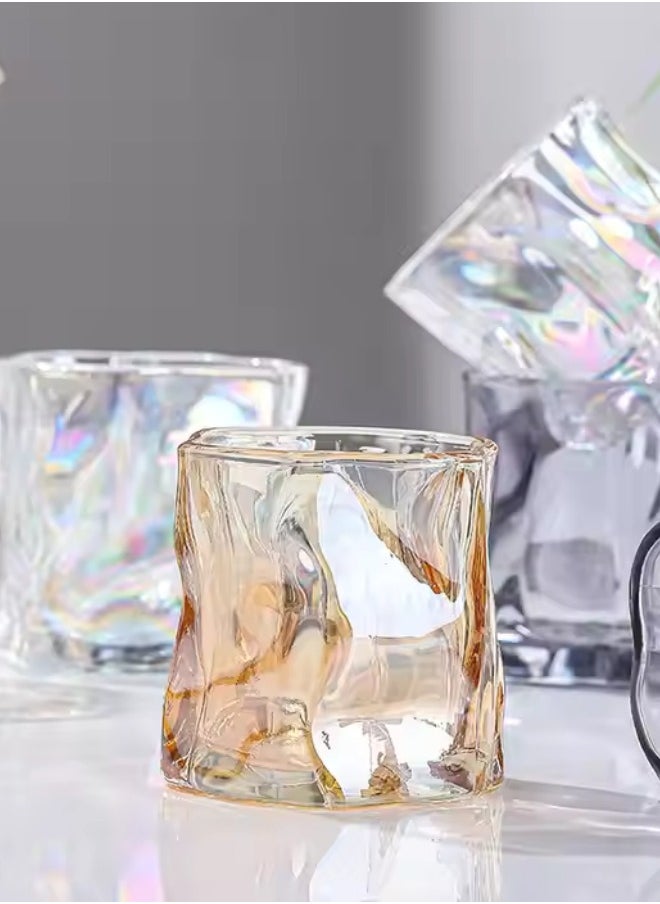 Generic 2 Pcs Thick Twisted Tumbler Glass,Elegant Irregular Glass Cups,Creative Glass Beer Glass,Crystal Old Fashioned Glasses For Cool Water,Milk,Coffee,Whiskeyfor Home, Bar, And Parties(Colorful)  - Image 5
