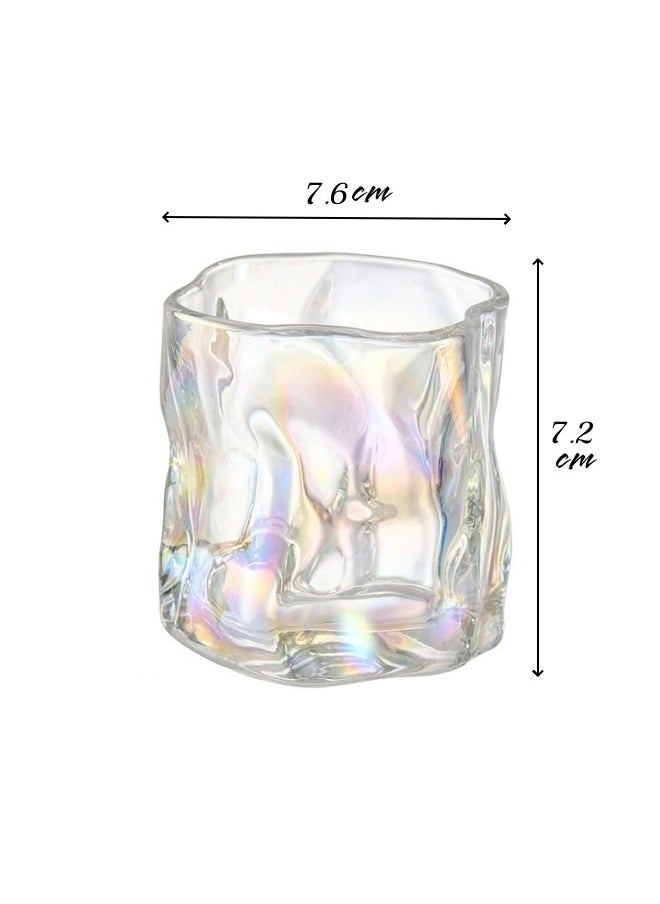 Generic 2 Pcs Thick Twisted Tumbler Glass,Elegant Irregular Glass Cups,Creative Glass Beer Glass,Crystal Old Fashioned Glasses For Cool Water,Milk,Coffee,Whiskeyfor Home, Bar, And Parties(Colorful)  - Image 2
