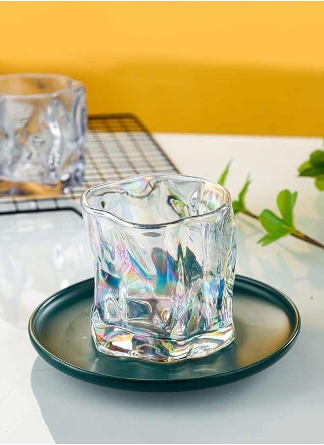 Generic 2 Pcs Thick Twisted Tumbler Glass,Elegant Irregular Glass Cups,Creative Glass Beer Glass,Crystal Old Fashioned Glasses For Cool Water,Milk,Coffee,Whiskeyfor Home, Bar, And Parties(Colorful)  - Image 3