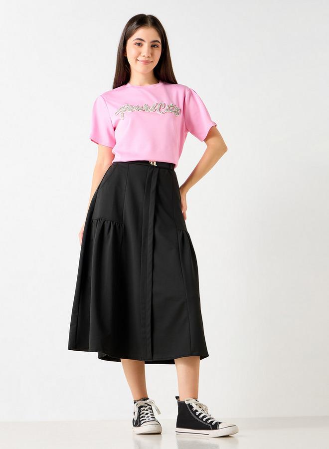 2Xtremz Embellished T-shirt with Crew Neck and Short Sleeves - Image 2