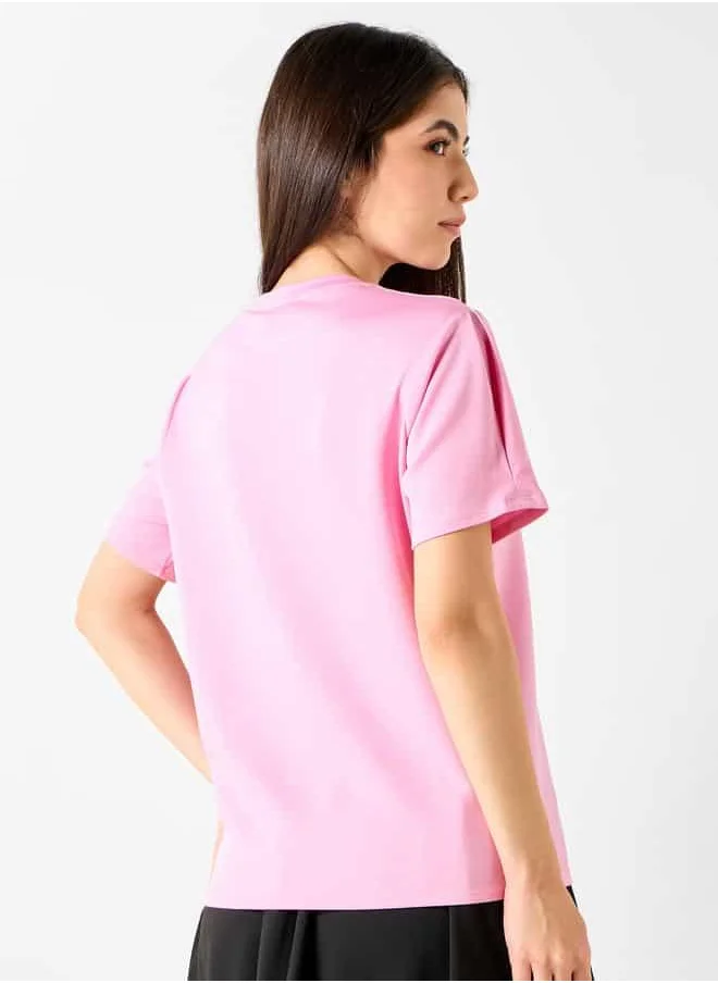 2Xtremz 2Xtremz Embellished T-shirt with Crew Neck and Short Sleeves