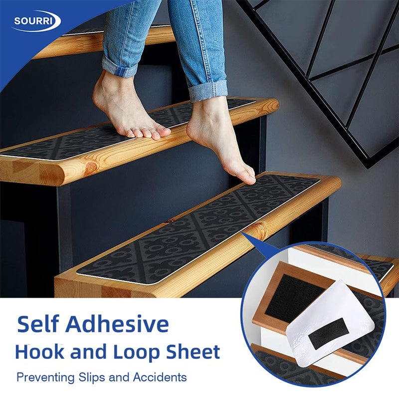 SOURRI 4'' x 20Ft Large Hook and Loop Sheet Tape Fastener, Self Adhesive Heavy Duty Strips, Keep Couch Cushions from Sliding, Rug Gripper Tape & Pads - Image 5