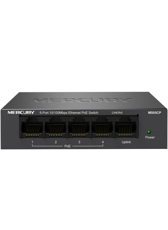 Mercury 5-port 100mbps 4-port Poe Switch, Home Surveillance Network Hub Splitter Ms05cp - Image 2