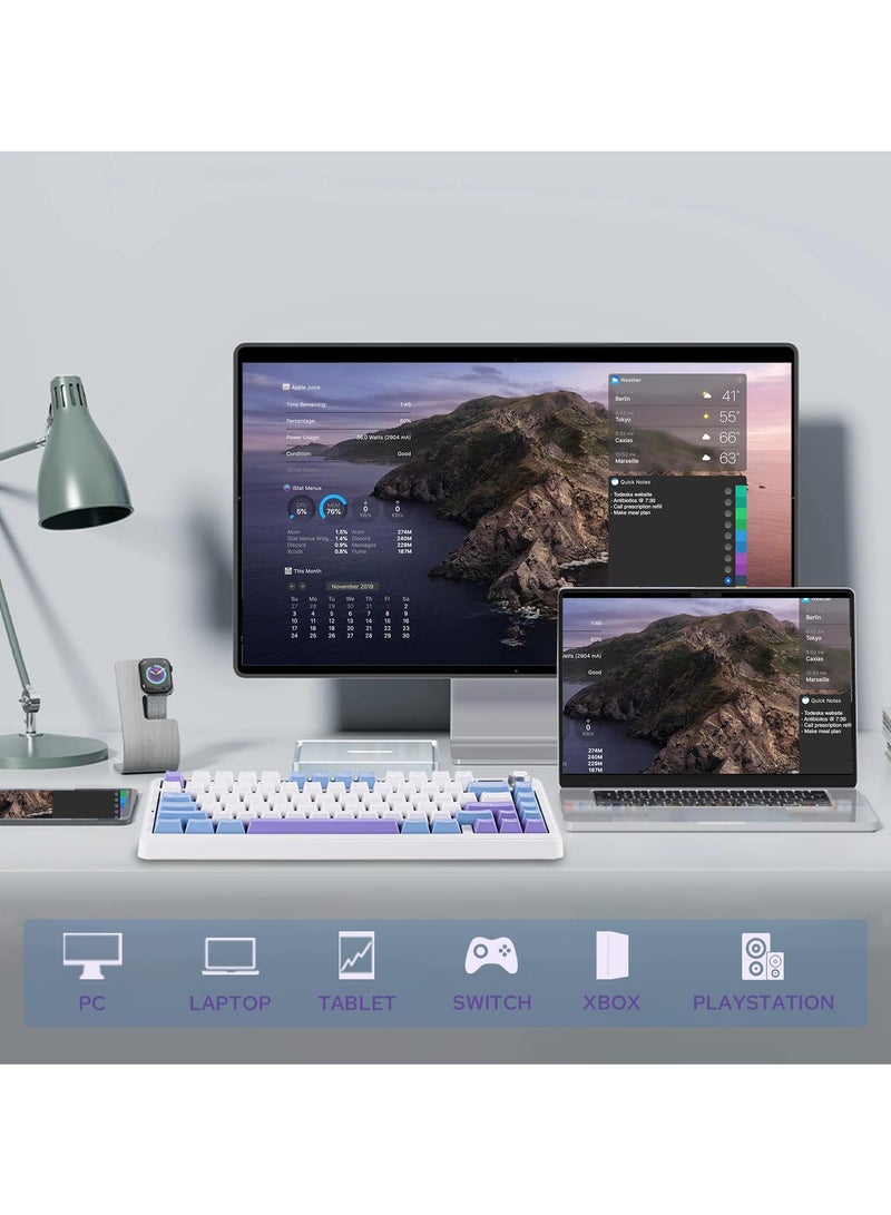 AULA F75 MAX Wireless Mechanical Keyboard with TFT Screen and Knob, Gasket Gaming Keyboard in 75% Layout, Hot Swappable, RGB Backlight, for PC/Mac/Linux - Image 3