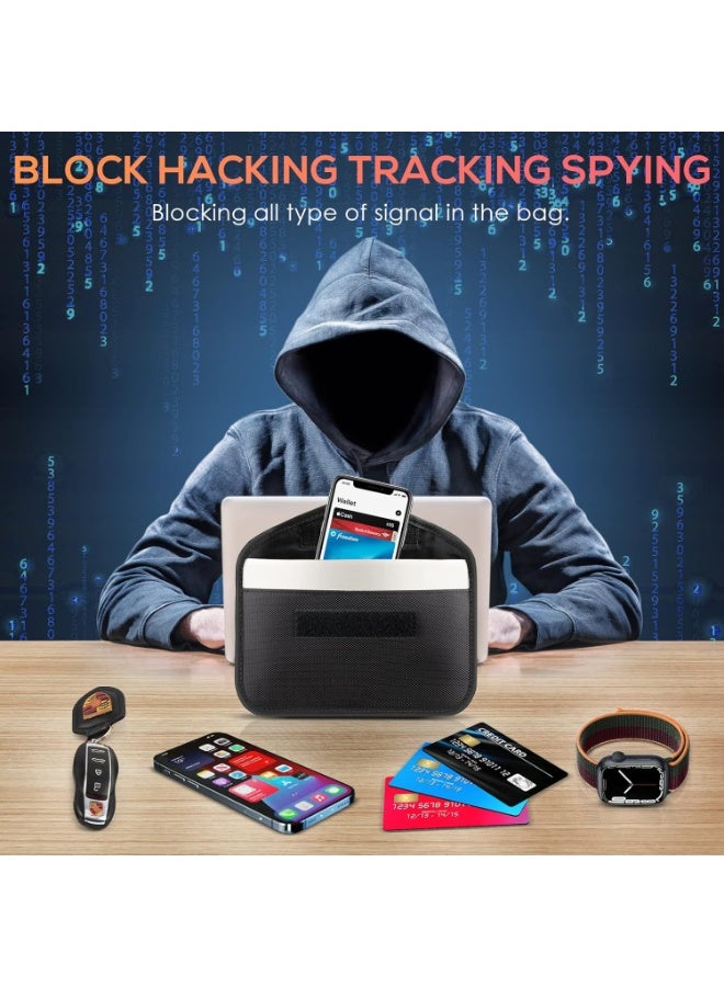 حقيبة فاراداي لحجب الإشارات، عبوتان، حقيبة واقية من السرقة لمفتاح السيارة والهاتف المحمول، حقيبة واقية لعزل إشارات RFID و GPS للأمان والخصوصية - Image 3