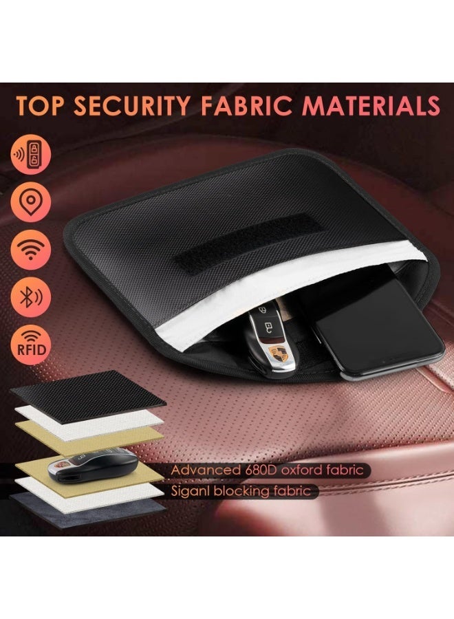 2 Pack Faraday Signal Blocking Pouch，Anti Theft Shield Bag for Car Key Fob & Mobile Phone，RFID GPS Signal Isolation Protective Pouch for Privacy Security - Image 2