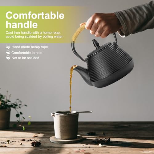 suyika Japanese Tetsubin Tea Kettle Cast Iron Teapot with Stainless Steel Infuser 30 oz/900 ml - Image 4