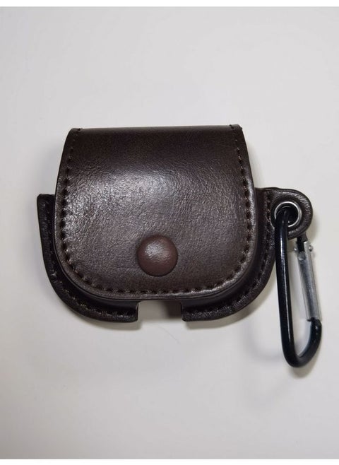 For AirPods Pro/pro2/2 Generation/3 Generation Bluetooth Solid Color Leather Wireless Bluetooth Protective Cover-Color:Dark Brown-Applicable Model:Airpods Pro2