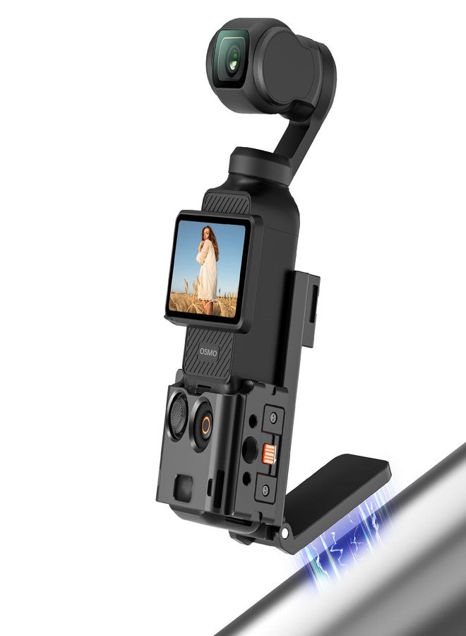 AMAZEAR Metal Magnetic Mount Compatible with DJI OSMO Pocket 3 Accessories Multi-Functional Expansion Cage Aluminum Utility Frame Protective Case with Quick-Release Safety Lock, Black - Image 1