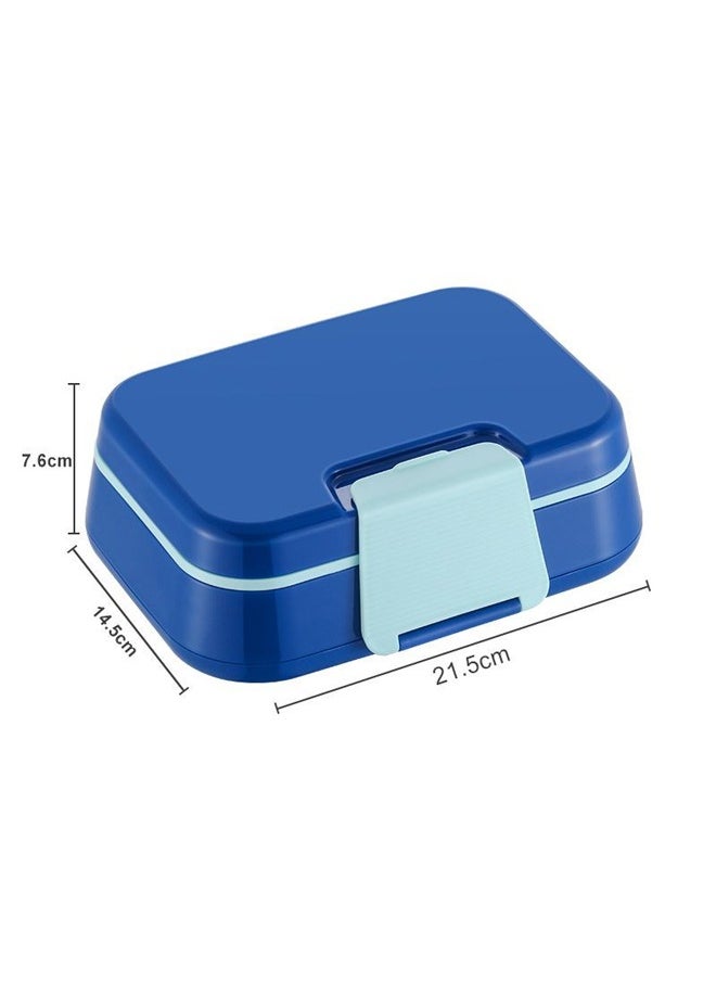 Occuwzz - Bento Box - 3-Compartment Lunch Box with Spoon and Fork, Portable and Large Capacity Suitable for Adults and Children (Blue) - Image 1