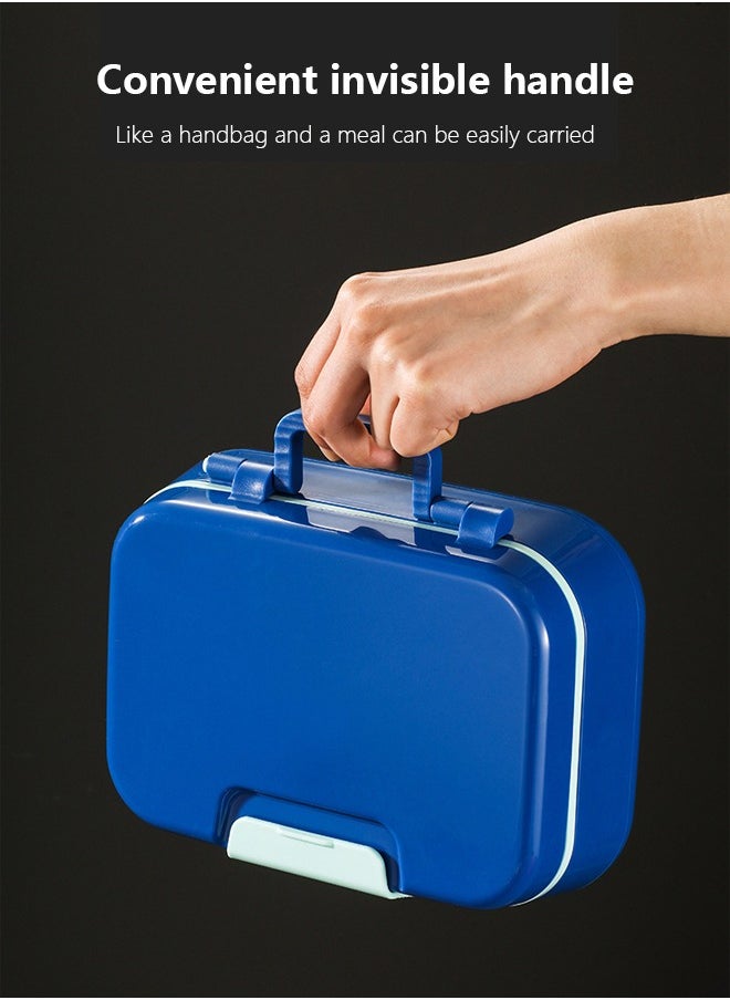 Occuwzz Bento Box - 3-Compartment Lunch Box with Spoon and Fork, Portable and Large Capacity Suitable for Adults and Children (Blue)  - Image 5