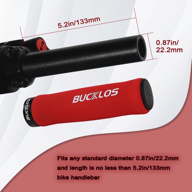 BUCKLOS Single Lock on Bike Handlebar Grips - Bicycle Foam Sponge Handle Bar Anti-Slip Comfortable Shock-Absorbing Mountain Bike Grips for MTB, BMX, Scooter, Beach Cruiser, Folding Bike - Image 4