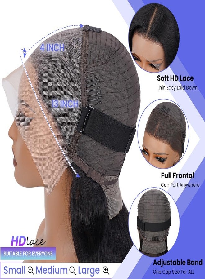 FASCARA 13x4 Body Wave Lace Front Wigs Human Hair Pre Plucked 180% Density HD Transparent Lace Frontal Wigs for Women, 9A, Small Bleached Knots, with Baby Hair, 18 Inch, Natural Color - Image 3