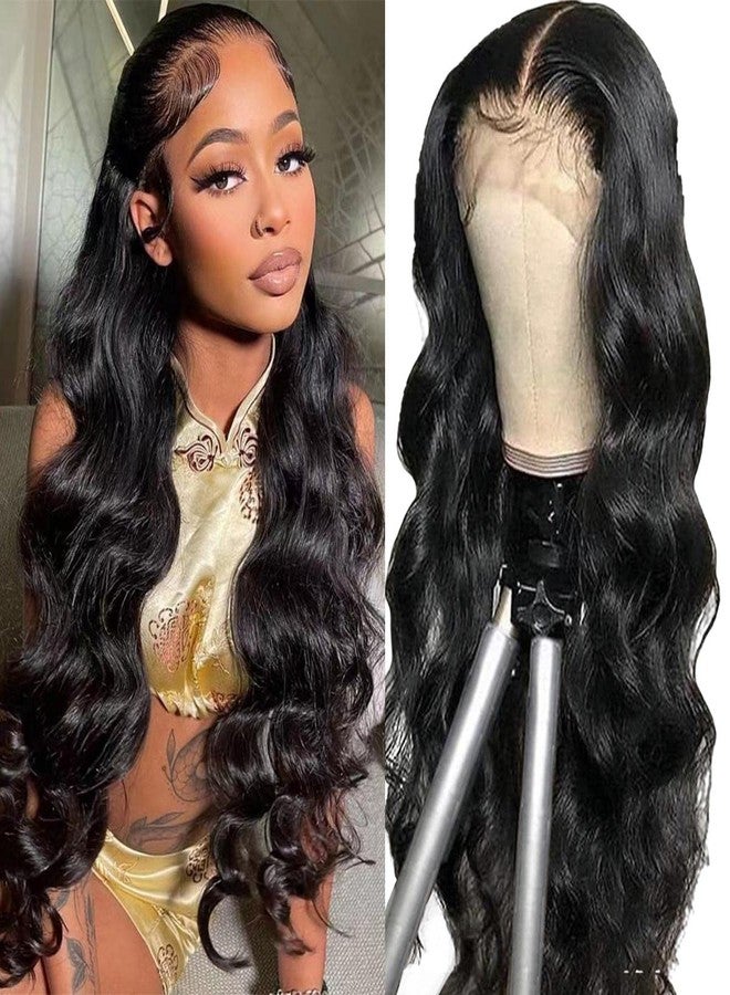FASCARA 13x4 Body Wave Lace Front Wigs Human Hair Pre Plucked 180% Density HD Transparent Lace Frontal Wigs for Women, 9A, Small Bleached Knots, with Baby Hair, 18 Inch, Natural Color - Image 1