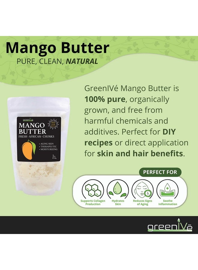 Greenive Virgin Mango Butter 100% Pure Raw Creamy All Natural Skin Moisturizer Unrefined (1 Pound Bag) - Image 3