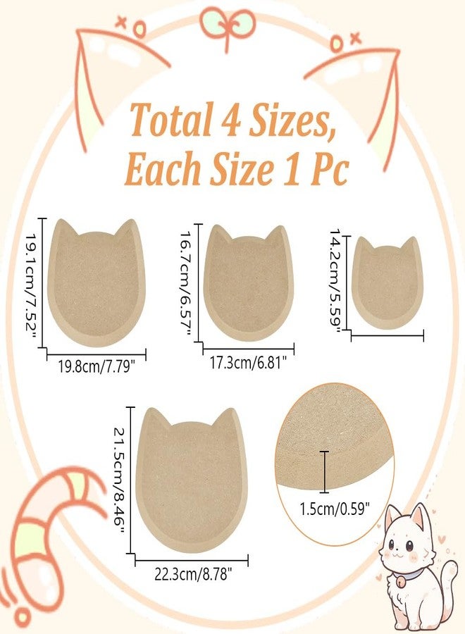 NBEADS 4 Pcs 4 Sizes Ceramics Molds, Ceramics Plate Molds Pottery Molds Pottery Tools Cat Head Shape Slump Molds Plate Forming Molds for Clay Handbuilding DIY - Image 2